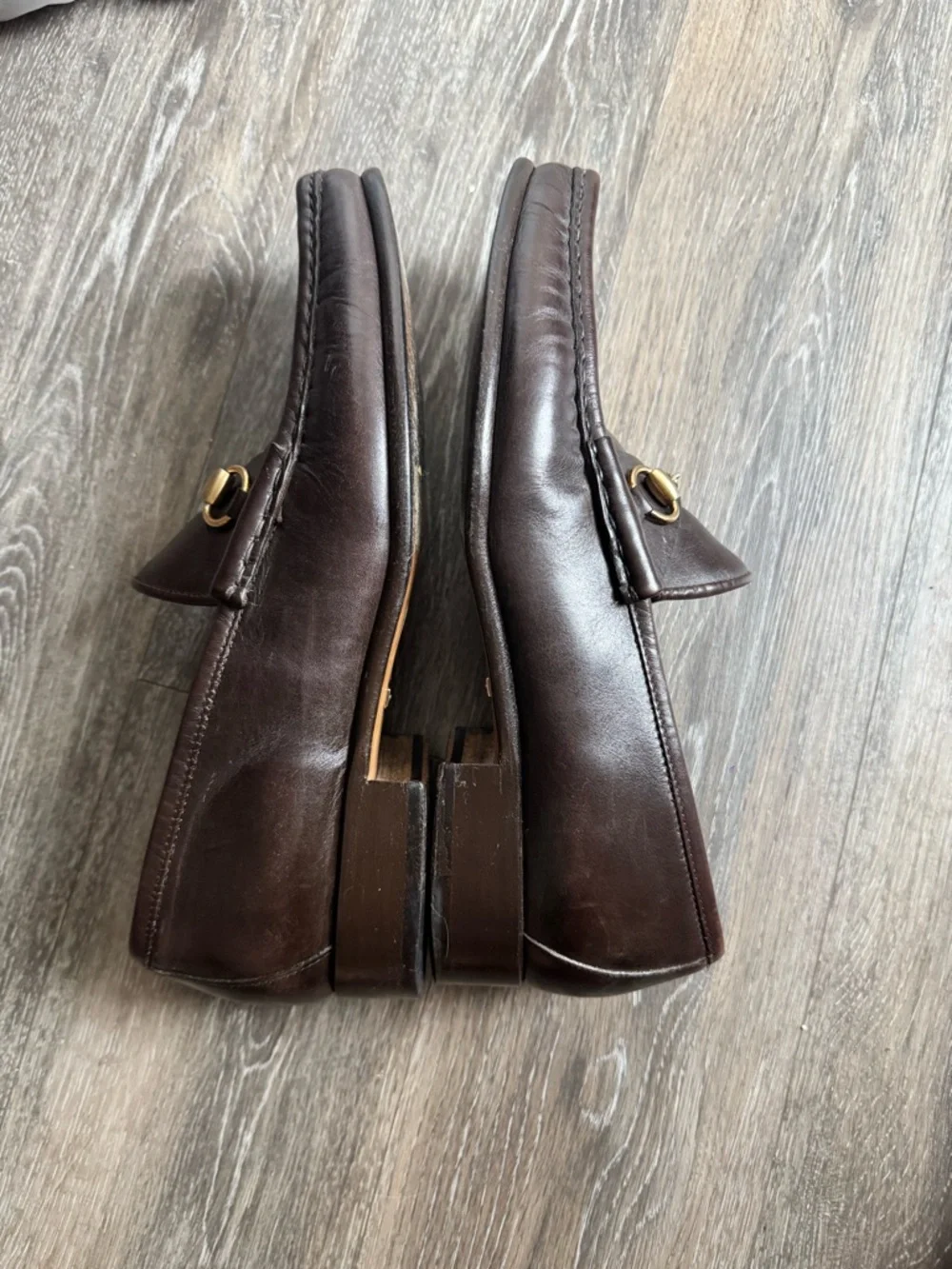 Gucci Dark Brown Leather Horsebit Loafers - Picture 4 of 6